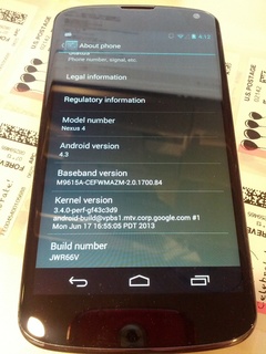 Nexus 4がAndroid 4.3になった