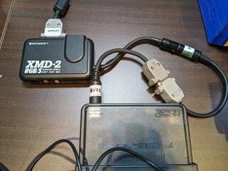オーディオタイプDIN 8ピンメスをDSUB 15ピンメスに交換したケーブルでXMD-2に配線