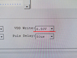 T56でM27C322に書き込む際もVDD 6.50V推奨か