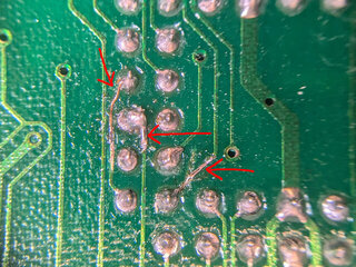 CPLD周辺はんだ面側その1