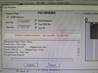 TL866CSでVerifyするとconfigが不一致でエラーになる