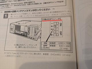 ディップスイッチの2番で解像度変更