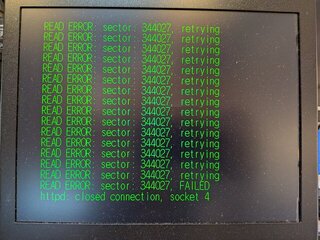 342000〜346000セクタあたりで訂正不能エラー