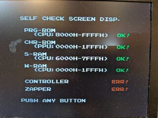 テストモードでの自己診断結果