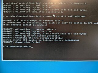 mbr2gptでconvertしようとしたら失敗