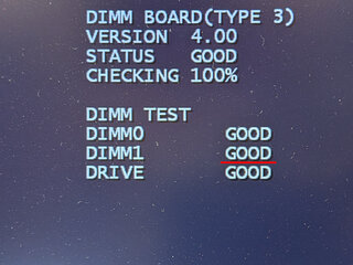 テストでDIMM0・DIMM1ともにGOODになる